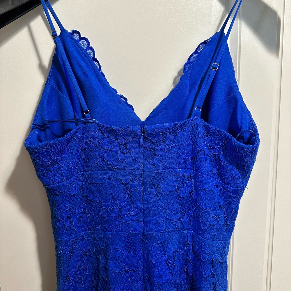 Blue long lace gown size 4